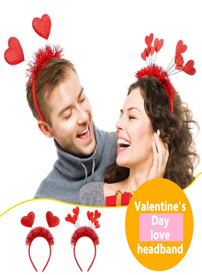 Cotiny 6 Pack Valentine's Day Heart Headband Sequin Heart Bopper Hair Hoop Headbands for Kids Adults Valentines Day Party Supplies Birthday (Color style 2) - Image 5